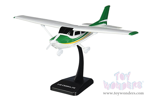 New Ray - Sky Pilot Cessna® 172 Skyhawk® with Wheel Model Kit (1/42 Scale plastic model, White/Green) 20665