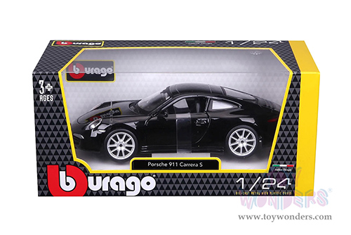 BBurago - Porsche 911 Carrera S Hardtop (2011, 1/24 scale diecast model car, Black) 21065BK