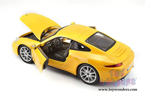 BBurago - Porsche 911 Carrera S Hardtop (2011, 1/24 scale diecast model car, Yellow) 21065YL