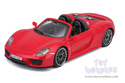 BBurago - Porsche 918 Spyder Convertible (1/24 scale diecast model car, Red) 21076R