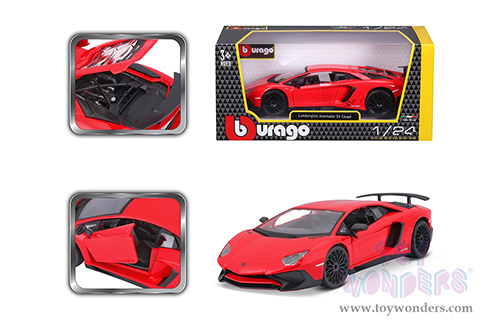 BBurago -  Lamborghini Aventador LP 750-4 SV Coupé (1/24 scale diecast model car, Red) 21079R