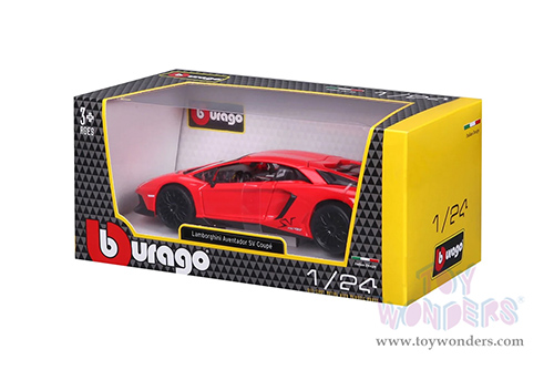 BBurago -  Lamborghini Aventador LP 750-4 SV Coupé (1/24 scale diecast model car, Red) 21079R