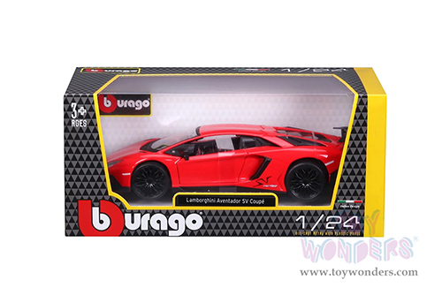 BBurago -  Lamborghini Aventador LP 750-4 SV Coupé (1/24 scale diecast model car, Red) 21079R