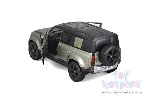 BBurago - Land Rover Defender 110 (2022, 1/24 scale diecast model car, Silver Green) 21101GN