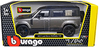 Show product details for BBurago - Land Rover Defender 110 (2022, 1/24 scale diecast model car, Silver) 21101SV