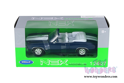 Welly - Chevrolet Chevelle SS454 Convertible (1971, 1/24 scale diecast model car, Blue) 22089WBU