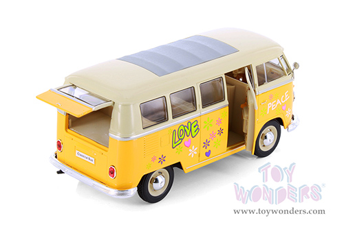 Showcasts® Collectibles - Volkswagen Classical T1 Bus with Love/Peace Decals (1963, 1/24 scale diecast model car, Asstd.) MAP: $19.99