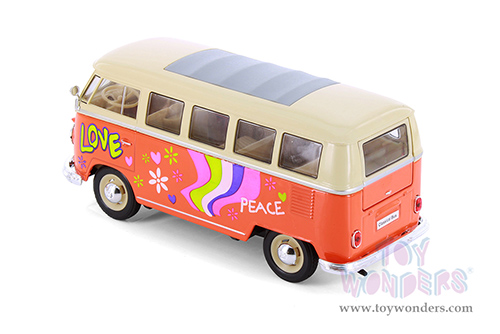 Showcasts® Collectibles - Volkswagen Classical T1 Bus with Love/Peace Decals (1963, 1/24 scale diecast model car, Asstd.) MAP: $19.99