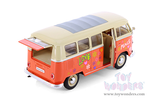 Showcasts® Collectibles - Volkswagen Classical T1 Bus with Love/Peace Decals (1963, 1/24 scale diecast model car, Asstd.) MAP: $19.99