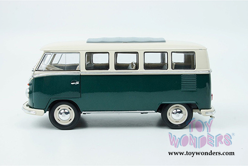 Welly - Volkswagen Classical T1 Bus (1963, 1/24 scale diecast model car, Green/white) 22095WGN