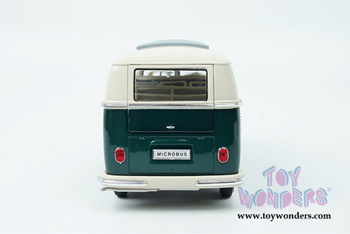 Welly - Volkswagen Classical T1 Bus (1963, 1/24 scale diecast model car, Green/white) 22095WGN