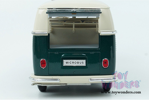 Welly - Volkswagen Classical T1 Bus (1963, 1/24 scale diecast model car, Green/white) 22095WGN