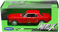 Welly - Ford Mustang Coupe Hard Top (1964 1/2, 1/24 scale diecast model car, Red) 22451WR