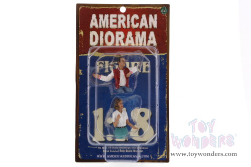 American Diorama Figurine - Seated Couple II Figures set of 2 (1/18  scale, Red with white) 23833