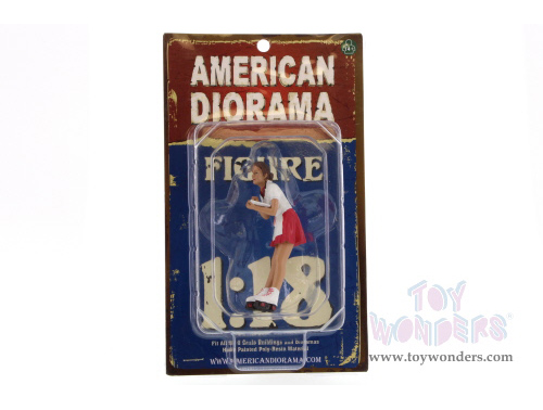 American Diorama Figurine - Carhop Waitress Grace Figure (1/18  scale, White with red) 23864