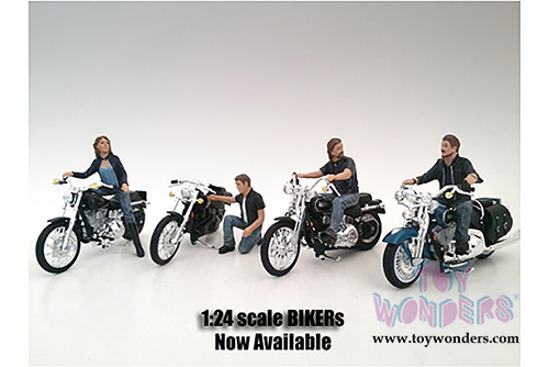 American Diorama Figurine - Biker Bull Dog (1/24 scale, Black) 23914