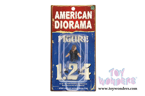 American Diorama Figurine - Biker Ace (1/24 scale, Black with Blue) 23913