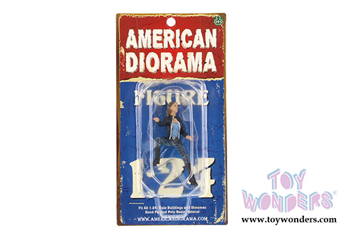 American Diorama Figurine - Biker Angel (1/24 scale, Black with Blue) 23916