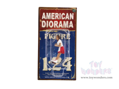 American Diorama Figurine - Carhop Waitress Grace Figure (1/24  scale, White with red) 23964