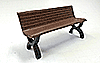 American Diorama Accessories - Park Bench (1/18 scale, Brown) 23982