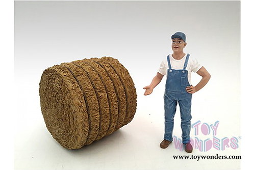 American Diorama Accessories - Hay Bale (1/18 scale, Dark Yellow) 23983