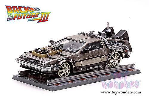 Sun Star Vitesse - Back To The Future Part I, II, III DeLorean Time Machines Set (1/43 scale diecast model car, Stainless Steel) 24016