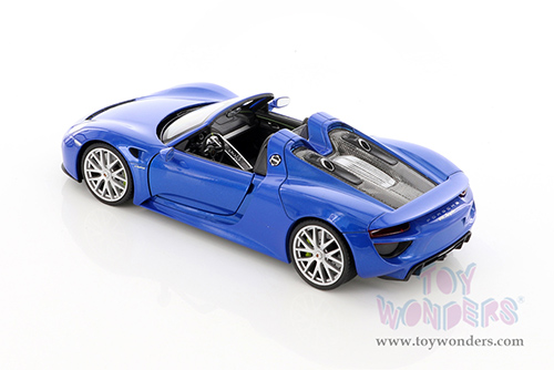 Welly - Porsche 918 Spyder Convertible (1/24 scale diecast model car, Blue) 24055CWBU