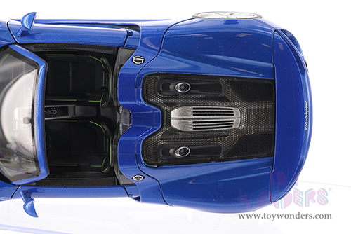 Welly - Porsche 918 Spyder Convertible (1/24 scale diecast model car, Blue) 24055CWBU