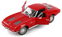 Showcasts® Collectibles - Chevrolet® Corvette® Hardtop (1963, 1/24 scale diecast model car, Asstd.) 24073/4D MAP: $19.99
