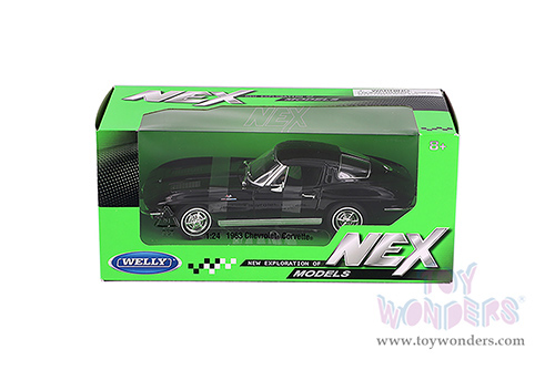 Welly - Chevrolet® Corvette® Hardtop (1963, 1/24 scale diecast model car, Black) 24073WBK