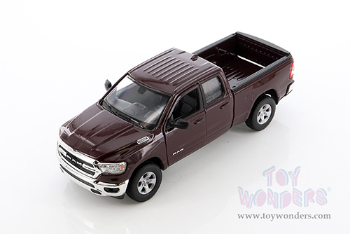 Welly - Dodge Ram 1500 Pickup Truck (2019,1/27 scale diecast model car, Maroon) 24104WMR