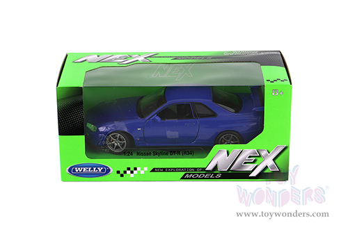 Welly - Nissan Skyline GT-R (R34) Hardtop (1/24 scale diecast model car, Blue) 24108WBU