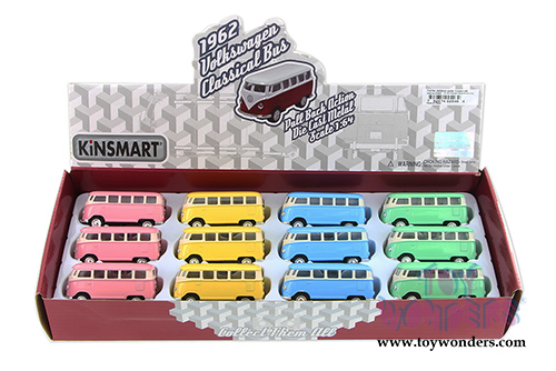 Kinsmart - Volkswagen Classic Bus (1962, 2.5" diecast model car, Asstd.) 2546D