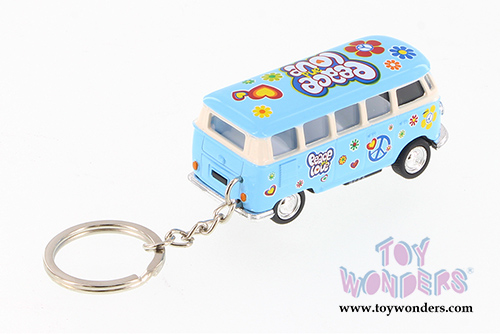 Kinsmart - Volkswagen Classic Bus with Decals and Key Chain (1962, 2.5" diecast model car, Asstd.) 2546DFK