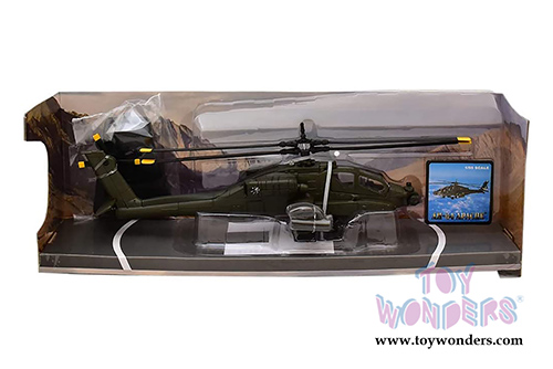 New Ray - Sky Pilot Apache AH-64A Helicopter (1/55 Scale diecast model, Dark Green) 25523