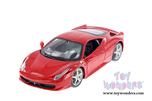 BBurago Ferrari Race & Play - Ferrari 458 Italia Hard Top (1/24 scale diecast model car, Red) 26003D