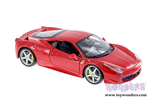 BBurago Ferrari Race & Play - Ferrari 458 Italia Hard Top (1/24 scale diecast model car, Red) 26003D