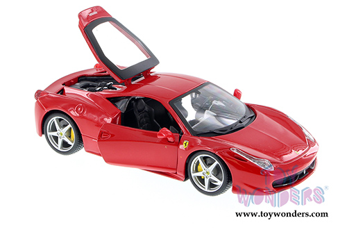 BBurago Ferrari Race & Play - Ferrari 458 Italia Hard Top (1/24 scale diecast model car, Red) 26003D
