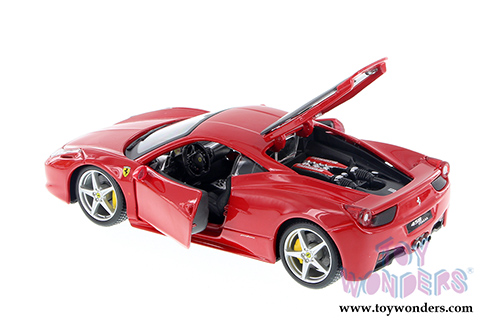 BBurago Ferrari Race & Play - Ferrari 458 Italia Hard Top (1/24 scale diecast model car, Red) 26003D