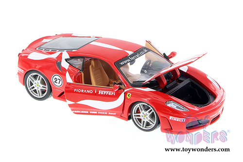 BBurago Ferrari Race & Play - Ferrari F430 Fiorano #27 Hardtop (1/24 scale diecast model car, Red) 26009D