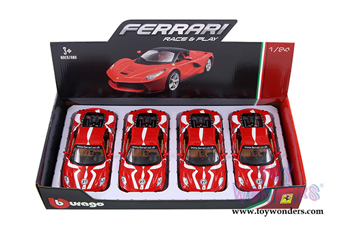 BBurago Ferrari Race & Play - Ferrari F430 Fiorano #27 Hardtop (1/24 scale diecast model car, Red) 26009D