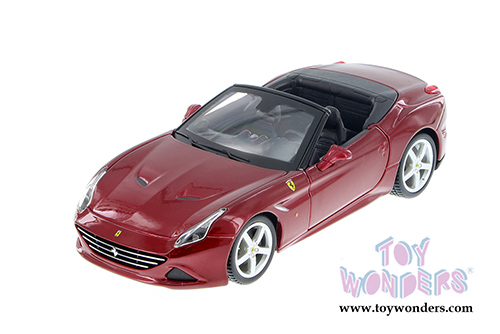BBurago Ferrari Race & Play - Ferrari California T Open Top (1/24 scale diecast model car, Burgundy) 26011D