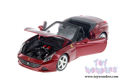BBurago Ferrari Race & Play - Ferrari California T Open Top (1/24 scale diecast model car, Burgundy) 26011D