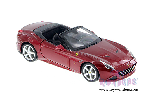 BBurago Ferrari Race & Play - Ferrari California T Open Top (1/24 scale diecast model car, Burgundy) 26011D