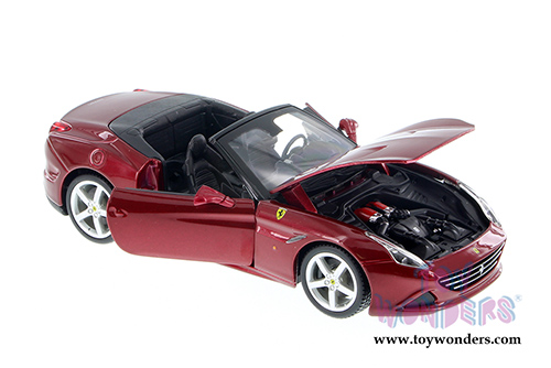 BBurago Ferrari Race & Play - Ferrari California T Open Top (1/24 scale diecast model car, Burgundy) 26011D