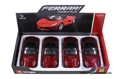 BBurago Ferrari Race & Play - Ferrari California T Open Top (1/24 scale diecast model car, Burgundy) 26011D