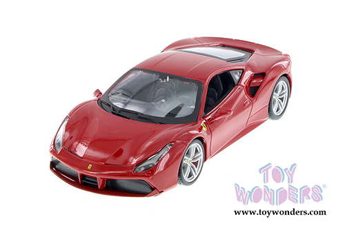 BBurago Ferrari Race & Play - Ferrari 488 GTB Hard Top (1/24 scale diecast model car, Burgundy) 26013R