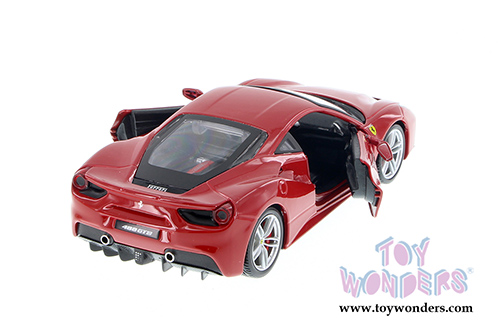 BBurago Ferrari Race & Play - Ferrari 488 GTB Hard Top (1/24 scale diecast model car, Burgundy) 26013R