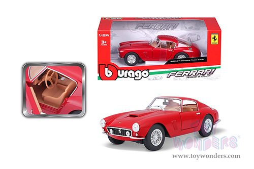 BBurago Ferrari Race & Play - Ferrari 250 GT Berlinetta Passo Corto (1/24 scale diecast model car, Red) 18-26025R