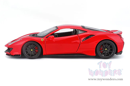 BBurago Ferrari Race & Play - Ferrari 488 Pista (1/24 scale diecast model car, Red) 26026R